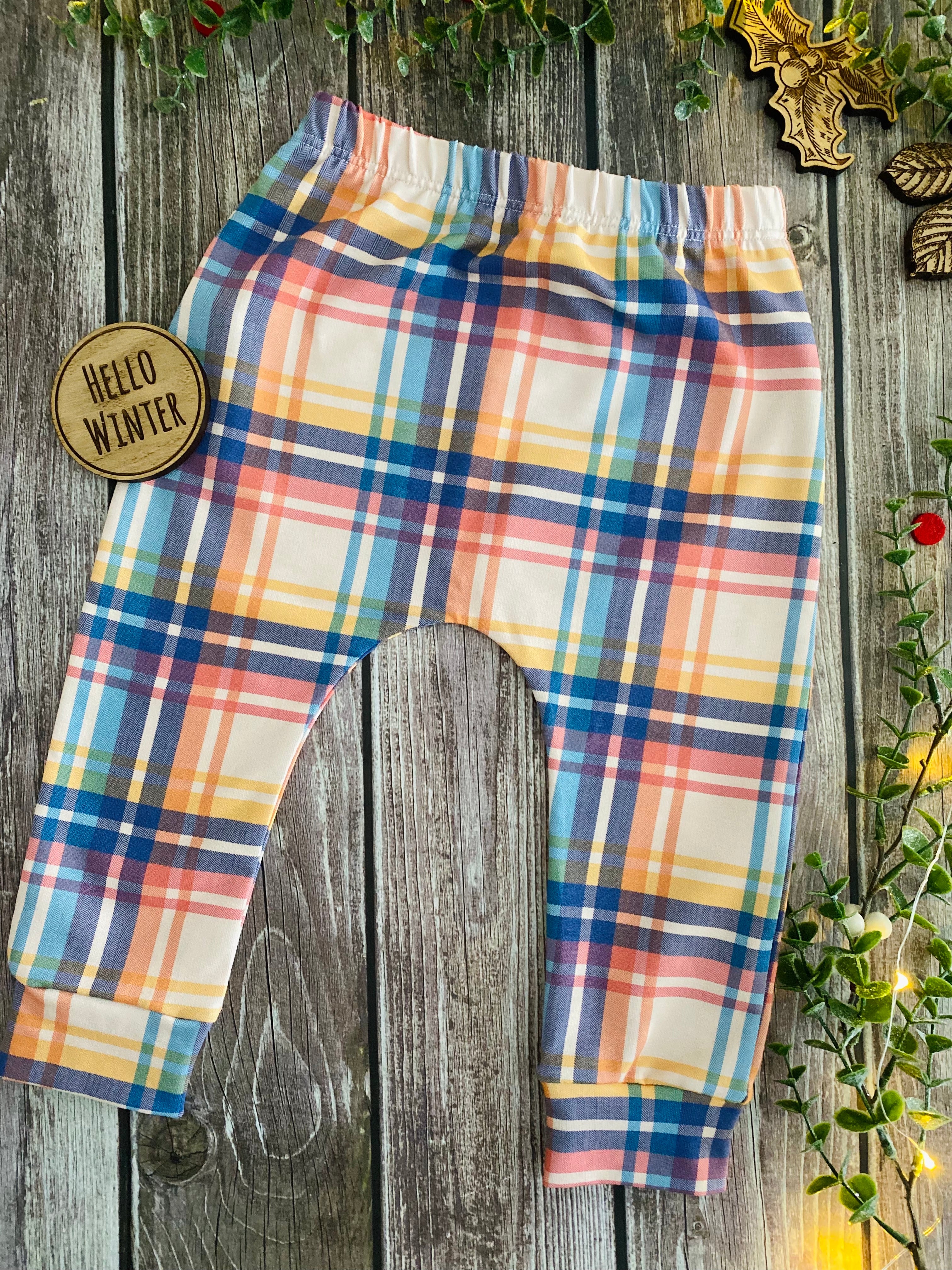 Colourful Tartan French Terry Leggings – Two Bears Boutique